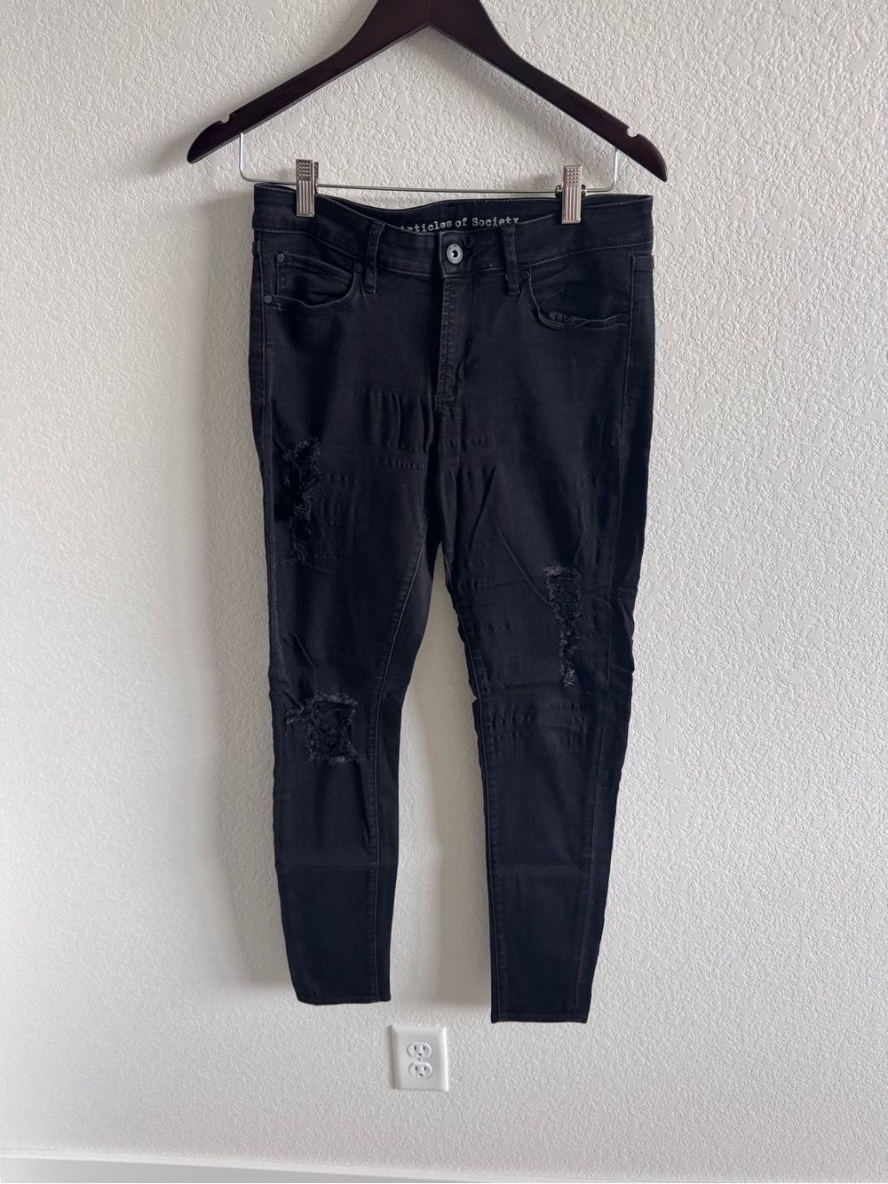 Articles Of Society Black Distressed Skinny Jeans